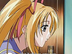 Worthy blond anime chick licking new seed with lust and giving fellatio