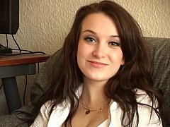 Sweet European legal age teenager gets interviewed and quickly fucked