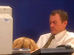 Orall-service and Sex In The Office For Horny Golden-haired Secretary