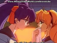Anime lesbian babes in japanese manga porn